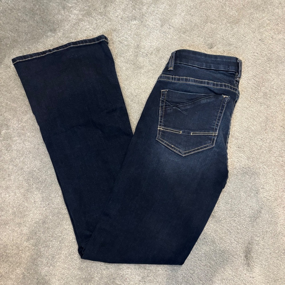 BKE Payton Mid Rise Flare Jeans Dark Wash Stretch Denim 26 x 31.5 Womens